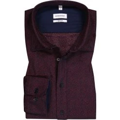 Seidensticker Hemd 150842/49 Regular Fit, Baumwolle, Weinrot gemustert, Weinrot