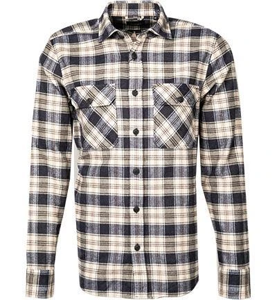 JOOP! Hemd Huug 30028570/405 Overshirt, Baumwolle, Beige-navy kariert, Beige-navy 2 JOOP! Hemd Huug 30028570/405 Overshirt, Baumwolle, Beige-navy kariert, Beige-navy – Bild 2