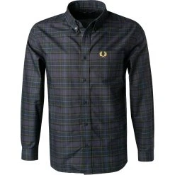 Fred Perry Hemd M2689/608 Baumwolle, Navy-flaschengrün kariert, Navy