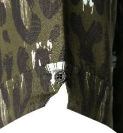 Fred Perry Hemd M2711/408 Kurzarmhemd, Baumwolle, Jägergrün gemustert, Jägergrün -hemdenverkauf 378889 norm3