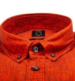 BOSS Hemd Mabsoot 50457819/612 Slim Fit, Baumwolle, Rot gemustert, Rot -hemdenverkauf 379001 norm2