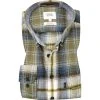 camel active Hemd 409117/6S37/93 Regular Fit, Bio Baumwolle, Olivgrün-blau kariert, Oliv-blau-gelb