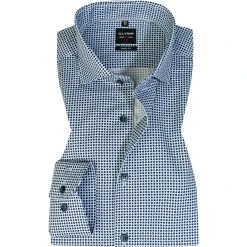 OLYMP Level Fiv Body Fit 2126/84/11 Hemd, Baumwolle, Bleu gemustert, Bleu