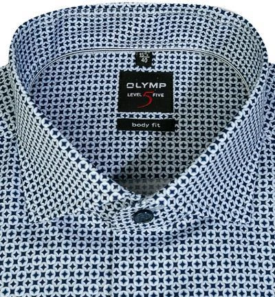 OLYMP Level Fiv Body Fit 2126/84/11 Hemd, Baumwolle, Bleu gemustert, Bleu 3 OLYMP Level Fiv Body Fit 2126/84/11 Hemd, Baumwolle, Bleu gemustert, Bleu – Bild 3