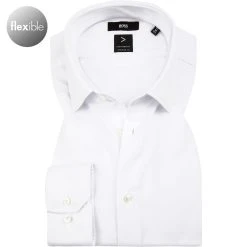 BOSS Hemd Joe 50463021/100 Regular Fit, Jersey, Weiß