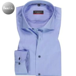 ETERNA Hemd 3377/X18K/14 Modern Fit, Mikrofaser atmungsaktiv, Kornblumenblau