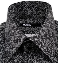 KARL LAGERFELD Hemd 605008/60/512685/991 Modern Fit, Baumwolle, Schwarz-weiß gemustert, Schwarz-weiß -hemdenverkauf 379280 norm2