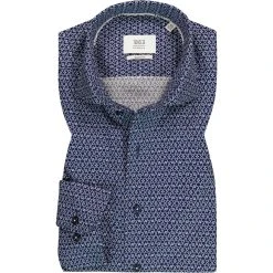 ETERNA Hemd 8075/FS82/67/18 Slim Fit, Baumwolle CO2-Neutral, Dunkelblau gemustert, Dunkelblau