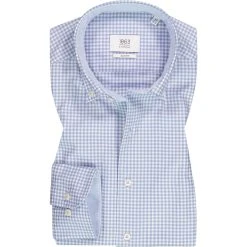 ETERNA Hemd 2416/FS44/67/12 Slim Fit, Baumwolle CO2-Neutral, Hellblau-weiß kariert, Hellblau