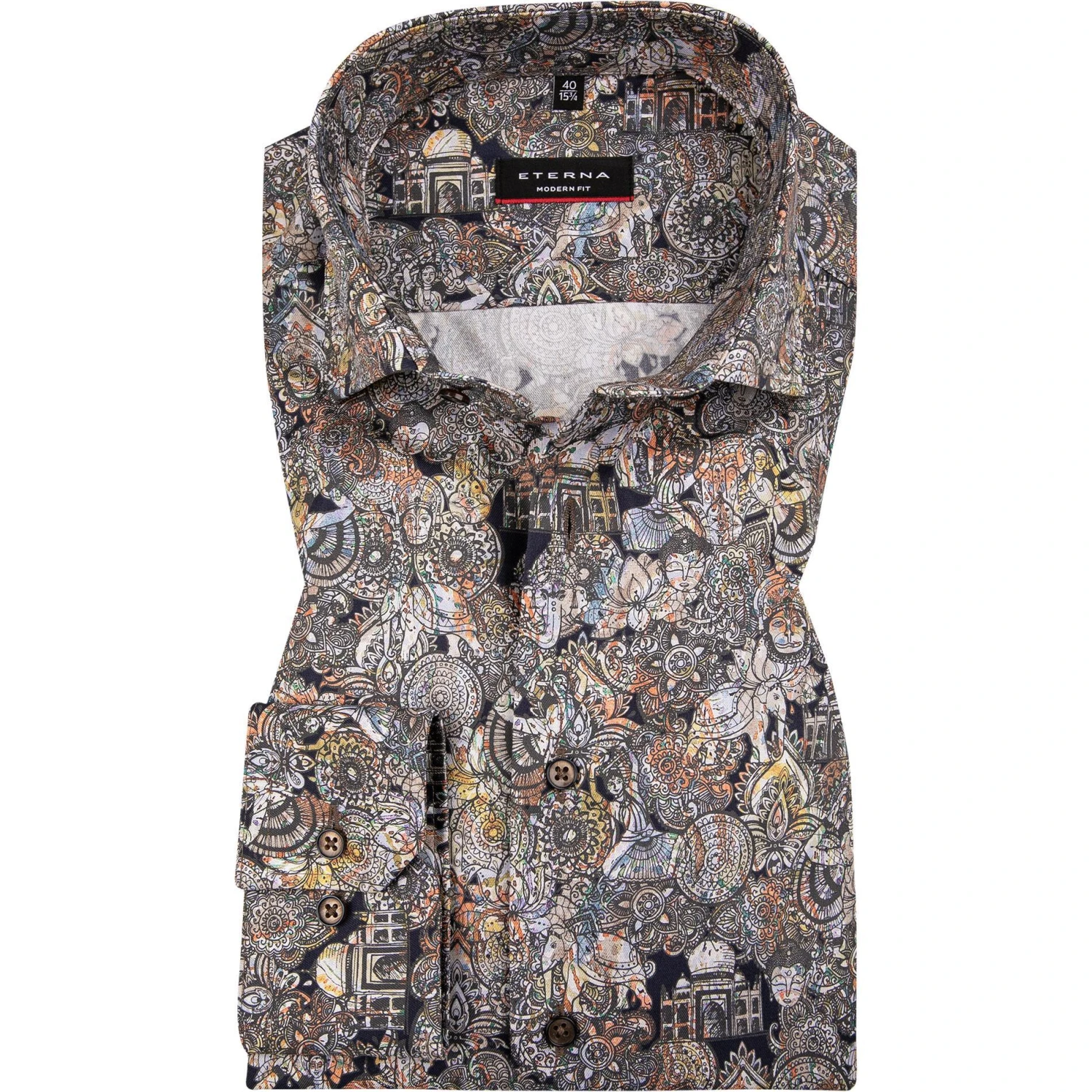ETERNA Hemd 3472/X07K/19 Modern Fit, Baumwolle, Multicolour gemustert, Multicolor 1 ETERNA Hemd 3472/X07K/19 Modern Fit, Baumwolle, Multicolour gemustert, Multicolor