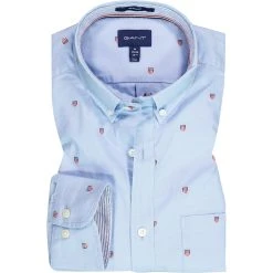 Gant Hemd 3017270/468 Regular Fit, Baumwolle, Hellblau gemustert, Hellblau