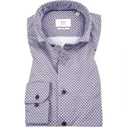 ETERNA Hemd 8074/FS8M/67/55 Slim Fit, Baumwolle, Rot-blau gemustert, Rot-blau