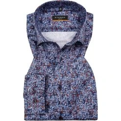 ETERNA Hemd 8046/F170/67/82 Slim Fit, Baumwolle, Blau gemustert, Blau-rost
