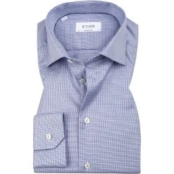 ETON Hemd 1000/02472/23 Contemporary Fit, Baumwolle, Blau gemustert, Blau