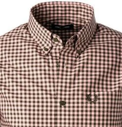 Fred Perry Hemd M9500/408 Popeline, Rosa kariert, Rosa-schwarz -hemdenverkauf 379440 norm2