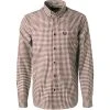 Fred Perry Hemd M9500/472 Baumwolle, Aubergine kariert, Aubergine-hellgrün