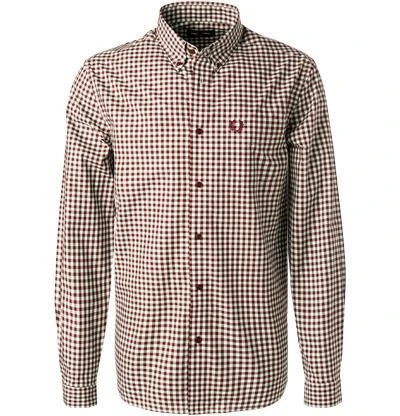 Fred Perry Hemd M9500/472 Baumwolle, Aubergine kariert, Aubergine-hellgrün 2 Fred Perry Hemd M9500/472 Baumwolle, Aubergine kariert, Aubergine-hellgrün – Bild 2