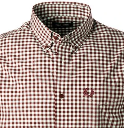 Fred Perry Hemd M9500/472 Baumwolle, Aubergine kariert, Aubergine-hellgrün 3 Fred Perry Hemd M9500/472 Baumwolle, Aubergine kariert, Aubergine-hellgrün – Bild 3