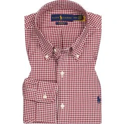 Polo Ralph Lauren Hemd 710815612/018 Custom Fit, Baumwolle, Rot-weiß kariert, Rot-weiß