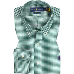 Polo Ralph Lauren Hemd 710815612/019 Custom Fit, Baumwolle, Grün-weiß kariert, Grün-weiß