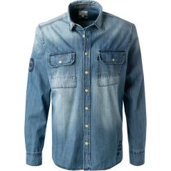 camel active Jeanshemd 409131/6S61/46 Regular Fit, Baumwolle, Indigo