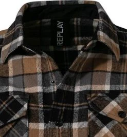 Replay Overshirt M4067.000.52474/010 Baumwolle, Schwarz-braun kariert, Schwarz-hellbraun-navy -hemdenverkauf 379725 norm2