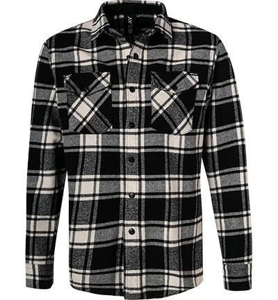 Replay Overshirt M4067.000.52438/010 Baumwolle, Schwarz-weiß kariert, Schwarz-weiß 2 Replay Overshirt M4067.000.52438/010 Baumwolle, Schwarz-weiß kariert, Schwarz-weiß – Bild 2