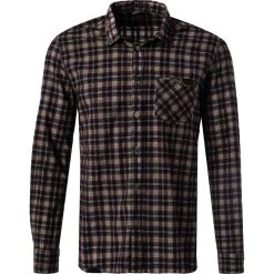 BOB Hemd TUTOR713 R0052/militare Baumwolle, Grün-rot kariert