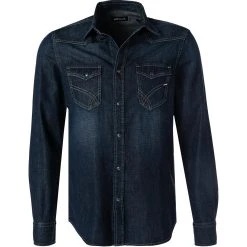 GAS Jeanshemd 151258 020893/WX53 Baumwolle-Leinen, Dunkelblau