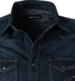 GAS Jeanshemd 151258 020893/WX53 Baumwolle-Leinen, Dunkelblau 7 GAS Jeanshemd 151258 020893/WX53 Baumwolle-Leinen, Dunkelblau -hemdenverkauf 379866 norm2