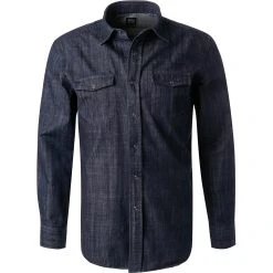 BOGGI MILANO Jeanshemd BO21A0524/01 Regular Fit, Baumwolle, Indigo
