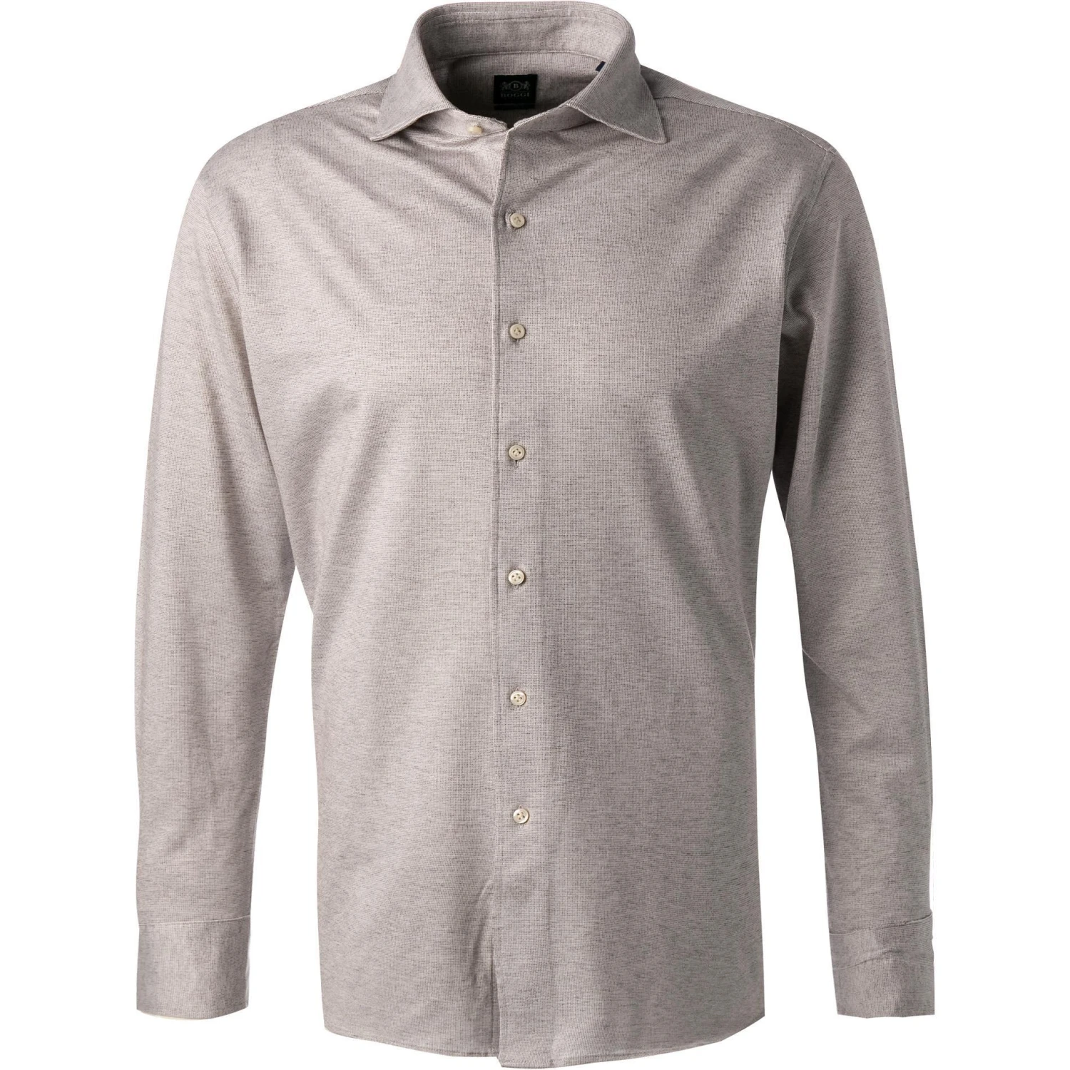BOGGI MILANO Hemd BO21A0471/03 Jersey, Taupe meliert, Taupe 1 BOGGI MILANO Hemd BO21A0471/03 Jersey, Taupe meliert, Taupe