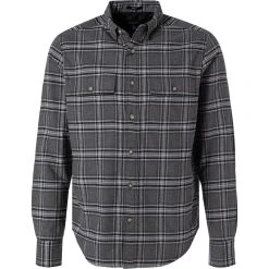 Gant Overshirt 3017776/90 Regular Fit, Baumwolle wattiert, Grau-navy kariert, Grau-navy