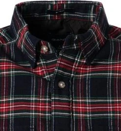 Gant Overshirt 3017776/433 Regular Fit, Baumwolle wattiert, Nachtblau-rot kariert, Nachtblau-rot-grün -hemdenverkauf 380071 norm2