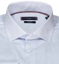 Tommy Hilfiger Hemd MW0MW20827/0GZ Slim Fit, Bio Baumwolle, Hellblau-weiß gemustert, Hellblau-weiß -hemdenverkauf 380074 norm2
