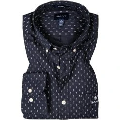 Gant Hemd 3018070/433 Regular Fit, Baumwolle, Nachtblau gemustert, Nachtblau