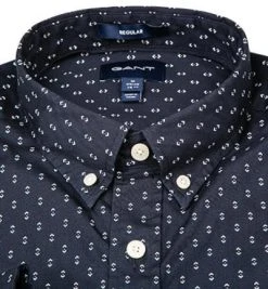 Gant Hemd 3018070/433 Regular Fit, Baumwolle, Nachtblau gemustert, Nachtblau -hemdenverkauf 380079 norm2