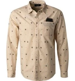Scotch & Soda Hemd 163339/0217 Regular Fit, Baumwolle, Creme gemustert, Creme