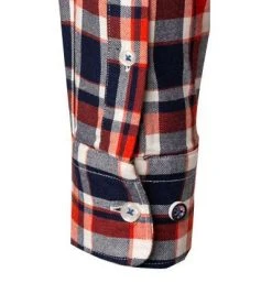 N.Z.A. Hemd 21HN516/1388 Baumwolle, Rotorange-blau kariert, Orange -hemdenverkauf 380149 norm4