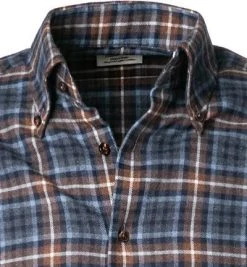 Stenströms Hemd 612261/8225/153 Fitted Body, Flanell, Blau-braun kariert, Blau-braun -hemdenverkauf 380186 norm2