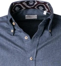 Stenströms Hemd 684261/1923/160 Fitted Body, Flanell, Jeansblau meliert, Jeansblau -hemdenverkauf 380189 norm2