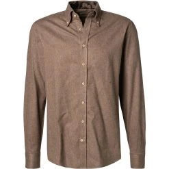 Stenströms Hemd 684261/1923/270 Fitted Body, Flanell, Nussbraun meliert, Nussbraun