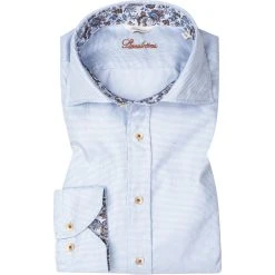 Stenströms Hemd 675921/1906/110 Fitted Body, Baumwolle, Hellblau meliert, Hellblau