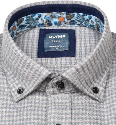 OLYMP Casual Modern Fit 4074/84/62 Hemd, Bio Baumwolle, Grau gemustert, Grau 3 OLYMP Casual Modern Fit 4074/84/62 Hemd, Bio Baumwolle, Grau gemustert, Grau – Bild 3