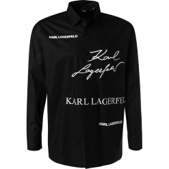 KARL LAGERFELD Hemd 605916/60/512600/990 Baumwolle, Schwarz