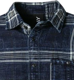 Replay Hemd M4066.000.52440/010 Baumwolle, Indigo kariert, Indigo -hemdenverkauf 380309 norm2