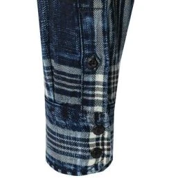 Replay Hemd M4066.000.52440/010 Baumwolle, Indigo kariert, Indigo -hemdenverkauf 380309 norm4