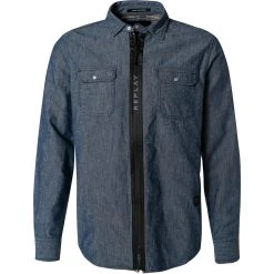 Replay Overshirt M4034.000.0 07/009 Baumwolle, Mittelblau