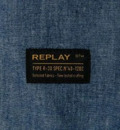 Replay Overshirt M4034.000.0 07/009 Baumwolle, Mittelblau -hemdenverkauf 380323 norm3