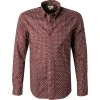 Ben Sherman Hemd 0065371/545 Regular Fit, Popeline, Bordeaux-weiß gemustert, Bordeaux